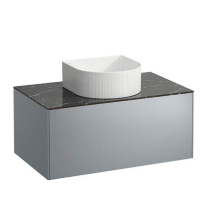 Laufen Sonar Тумба под раковину, 77.5х45.5х34см., 1 ящик, с отверстием в центре, совместим с раковинами-чашами 812340, 812341, 812342, 812343, цвет: титан и черный мрамор