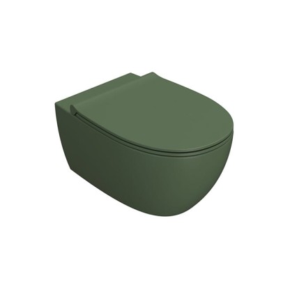 Globo 4ALL Унитаз подвесной, 54х36см, безободковый, с системой скрытого крепежа, цвет: felce