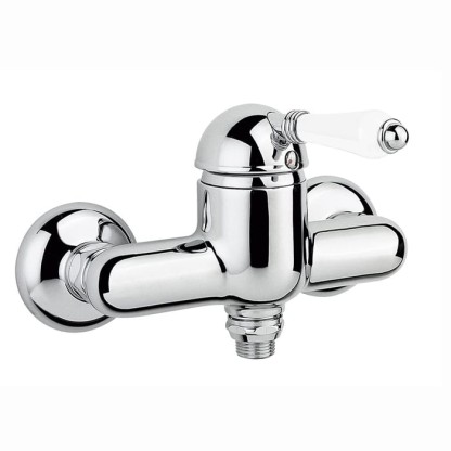 Nicolazzi P.m. Blanc Смеситель для душа однорычажный, вывод снизу 1/2", ручки белая керамика, цвет: хром