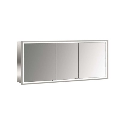 Emco Prime Зеркальный шкаф 160см., с подсветкой LED Facelift встраив. модель, 3-дверки, IP 20 задняя панель  цвет белый