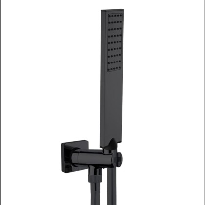 Bossini Flat One Душевая лейка с держателем и шлангом 150 см, цвет черный матовый