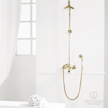 Stella Eccelsa Душевой комплект 3284/33: смеситель, верхний+ручной душ, цвет: золото