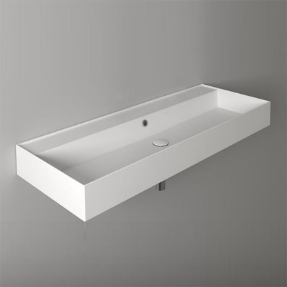 Simas Agile Раковина 121х46см., подвесная, без отв., без перелива, цвет: белый