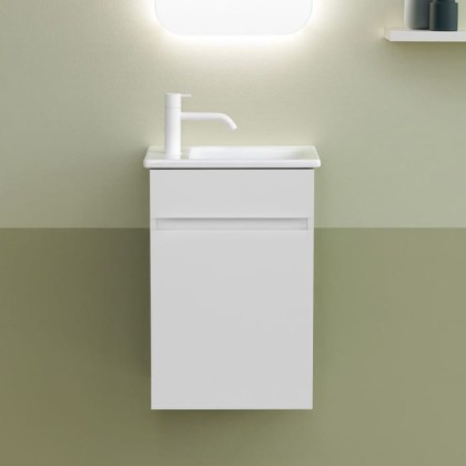 Burgbad Lin20 Комплект мебели 42х27х60см., Sx, подвесной, 1 дверь, с 1 отв., раковина белая, цвет: белый матовый