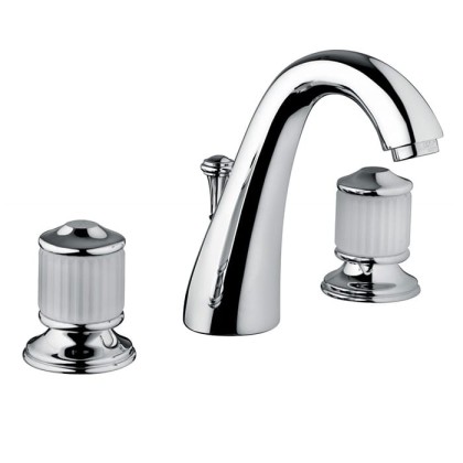 Bongio Cristallo Смеситель для раковины на 3 отв. , цвет: хром/хрусталь