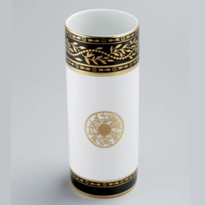 THG MARQUISE NOIR DECOR OR Ваза керамическая, настольная, декор черный/золото, цвет: белый