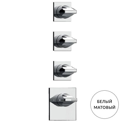 Bossini Apice Смеситель для душа, встраиваемый, термостатический, 2 запорных вентиля, внешняя часть, цвет: белый матовый