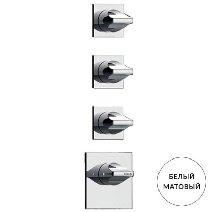 Bossini Apice Смеситель для душа, встраиваемый, термостатический, 2 запорных вентиля, внешняя часть, цвет: белый матовый