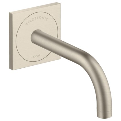Axor Uno? Смеситель для раковины, встраиваемый, электронный, излив: 16.5см., цвет: шлифованный никель