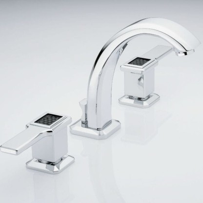 THG M?tropolis ? manettes cristal noir Смеситель для раковины, на 3 отв., цвет: хром/черный хрусталь