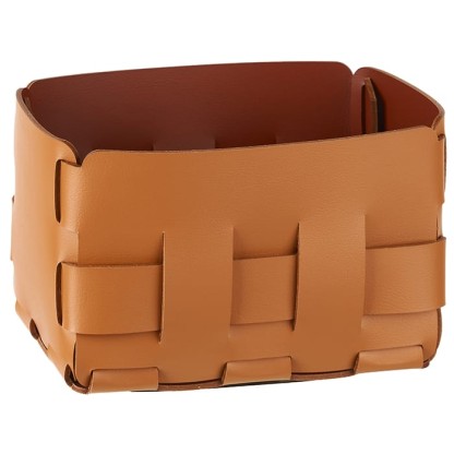 ADJ Корзинка Mini Bottega, 12x19xH13 см., цвет: коньяк/бордо