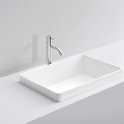 NOORTH milldue edition Раковина 58х37х12.5 см, без отв., полувстраиваемая, цвет: белый