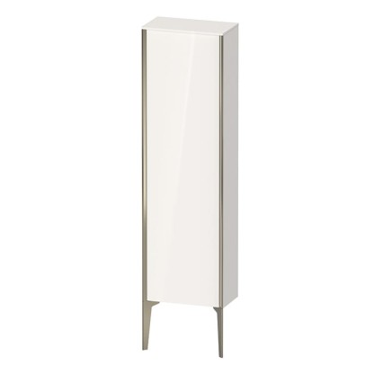 Duravit XViu Шкаф подвесной 40x24x133см, с 1 дверью, 3 стеклянными полками (петли справа), цвет: белый глянцевый/champagne matt