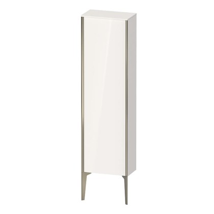 Duravit XViu Шкаф подвесной 40x24x133см, с 1 дверью, 3 стеклянными полками (петли справа), цвет: белый глянцевый/champagne matt