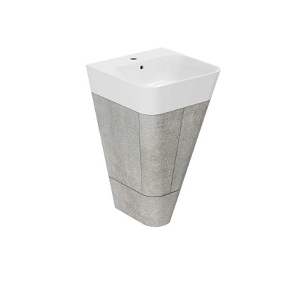 Azzurra Build Тумба напольная 44х47х85см, с 1 ящиком, с раковиной, цвет: Cement