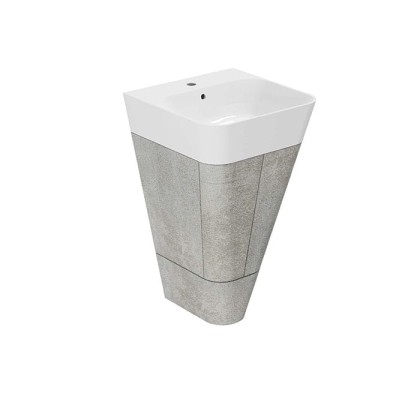 Azzurra Build Тумба напольная 44х47х85см, с 1 ящиком, с раковиной, цвет: Cement