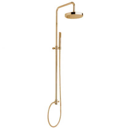 Nicolazzi Doccia Душевая стойка с верхним душем ? 20см, с переключателем и ручным душем, цвет: золото 24к