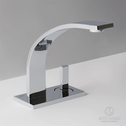 CISAL Wave Смеситель однорычажный для раковины на 2 отверстия без донного клапана, цвет: хром