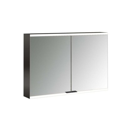 Emco Prime Зеркальный шкаф 100см., с подсветкой LED2 Facelift навесная модель, 2-дверки, IP 20, цвет черный зеркальная задняя стенка