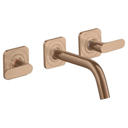 Axor Citterio M Смеситель для раковины, встраиваемый, излив: 16.6см., с донным клапаном, внешняя часть, цвет: шлифованное красное золото