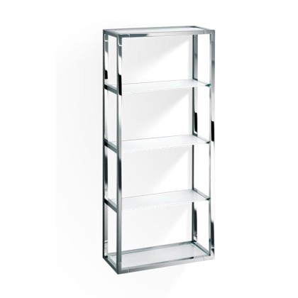 Decor Walther ET 6 Шкафчик открытый 35x15x80см, стекло белое, подвесной, цвет: хром