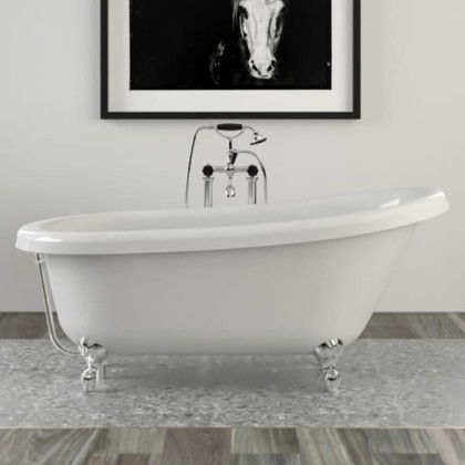 KNIEF Slipper Ванна отдельностоящая 151.5х72.5хh78.5/57см,с 4-мя бронзовыми ножками"лапа с когтями" (продается со сливом 0100-091-01)