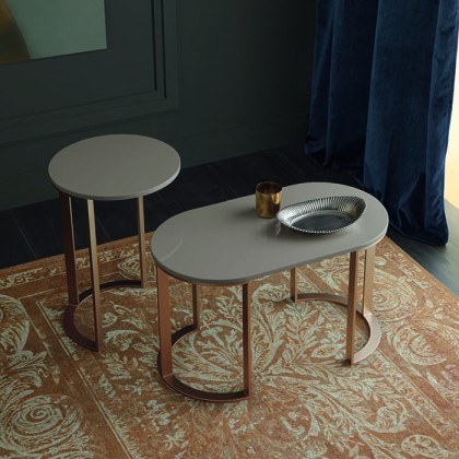 Milldue Edition Tailor Столик напольный ?35.4х51.2см., структура матовое розовое золото, цвет: глянцевый Argilla