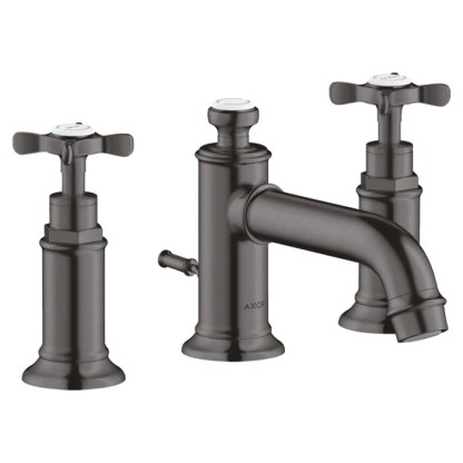 Axor Montreux Смеситель для раковины 30, на 3 отв., с донным клапаном, цвет: шлифованный черный хром