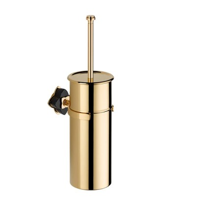 THG P?tale de cristal noir Ёршик для туалета, подвесной, цвет: золото/черный хрусталь