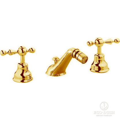 CISAL Arcana America Смеситель для биде на 3 отверстия, с донным клапаном, цвет: золото