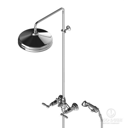 Stella Italica Leve Душевой комплект 3284/33-300: смеситель, штанга+ручной+верхний душ 300мм, цвет: хром