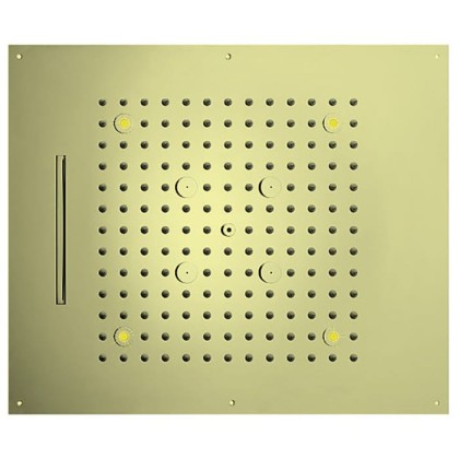 BOSSINI DREAM/3 Верхний душ 570 x 470 мм, 3 режима (дождь, каскад, туман), с 4 LED RGB, блок питания/управления, Cromoterapia, цвет: золото