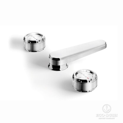 Stella Timeaster Смеситель для раковины на 3 отверстия 3223, круглая ручка d=65мм, цвет: хром