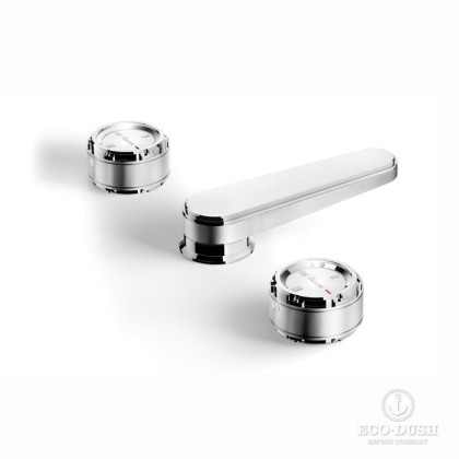 Stella Timeaster Смеситель для раковины на 3 отверстия 3223, круглая ручка d=65мм, цвет: хром