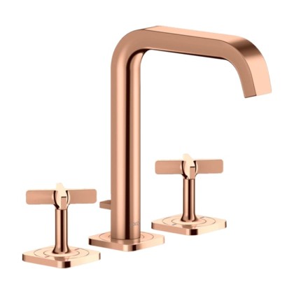 Axor Citterio E Смеситель для раковины, на 3 отв., с донным клапаном, цвет: полированное красное золото