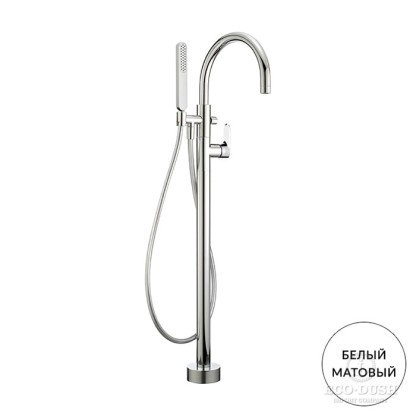 Cisal LineaViva Смеситель для ванны, напольный, с ручной лейкой,  цвет: Белый матовый