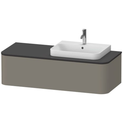 Duravit Happy D.2 Plus Тумба подвесная 130x55х35.4см, с раковиной и 1 ящиком, DX, цвет: stone grey satin matt
