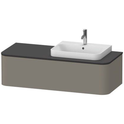 Duravit Happy D.2 Plus Тумба подвесная 130x55х35.4см, с раковиной и 1 ящиком, DX, цвет: stone grey satin matt