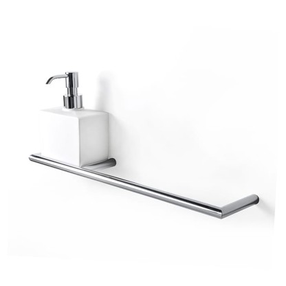 3SC Guy Полотенцедержатель и дозатор, 40см., слева, подвесной, композит Solid Surface, цвет: белый матовый/хром