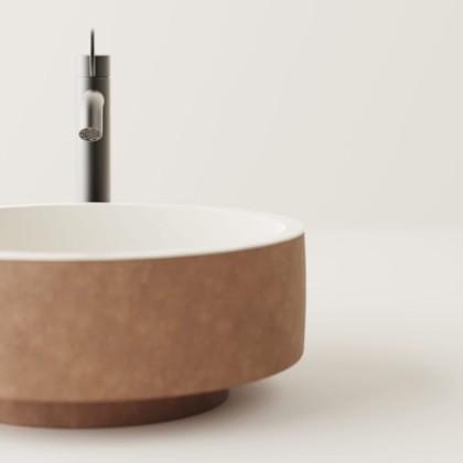 Agape Cenote Раковина ?42х18.2см., для установки на столешницу, без отв., цвет: Natural earth/Cream white