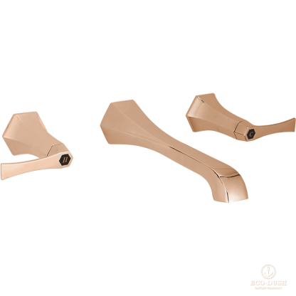 CISAL Cherie Смеситель на раковину на 3 отверстия из стены, излив 200 мм, цвет: золото розовое