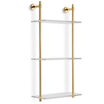 Bertocci Cinquecento Стеллаж с 3 стеклянными полками 30х62 см, подвесной, цвет: золото