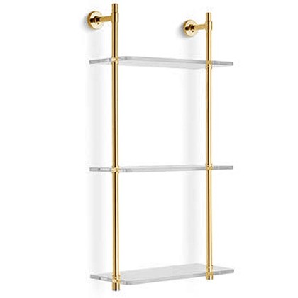 Bertocci Cinquecento Стеллаж с 3 стеклянными полками 30х62 см, подвесной, цвет: золото