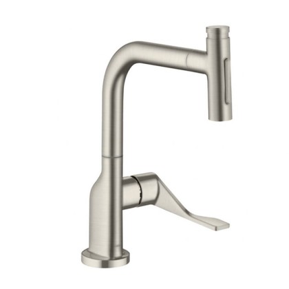 Axor Citterio Смеситель для кухни, 1 отв., с вытяжным изливом, цвет: сталь