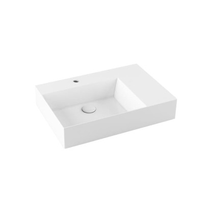 Azzurra Elegance Squared Раковина подвесная/накладная, 65x45xH12,5 см, правая, 1 отв., цвет: Bianco lucido