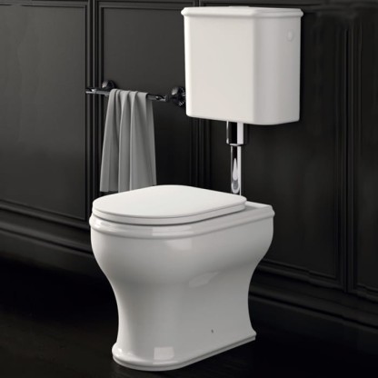 Azzurra Charme Унитаз напольный 52x40 см, 3L Water Saving, слив универсальный, сиденье микролифт, с креплением VFV, цвет: Bianco lucido/хром