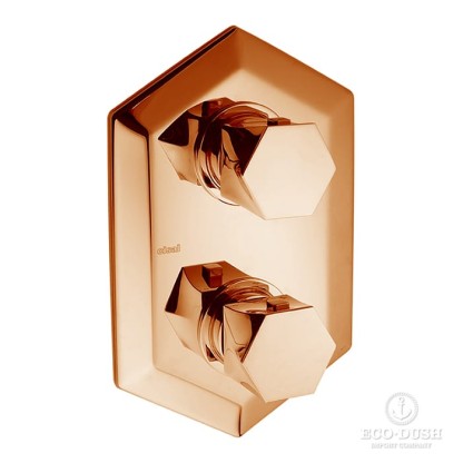 Cisal Cherie Смеситель для душа, встраиваемый, термостатический, внешняя часть, на 3 источника, цвет: Oro Rosa