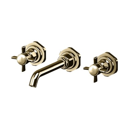 Gattoni TRD Смеситель для раковины, встраиваемый, ручки London, цвет: золото 24К