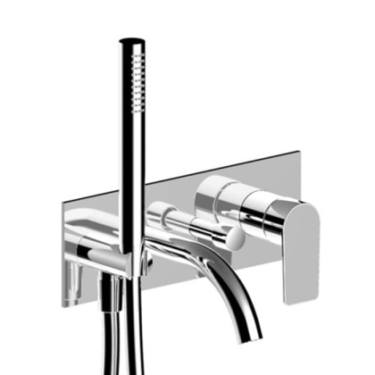 Fantini MYO Смеситель для ванны, встраиваемый, наружная часть, с ручной лейкой, цвет: хром