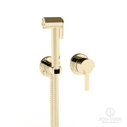 Stella Bamboo Гигиенический душ с шлангом 100см, держателем с подводом воды, с однорычажным смесителем, внешняя часть, цвет: Brushed nickel